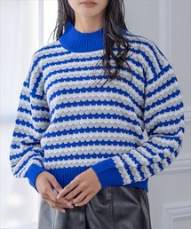 clear | マルチボーダーハイネックニットトップス ≪2022AW新作≫(ニット/セーター)