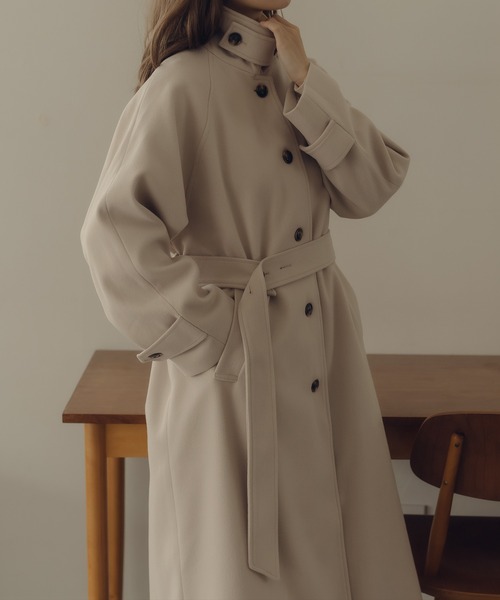 fupel（フぺル）の「2WAYステンカラーロングコート（ステンカラーコート・レディース・アイボリー/ブラック/モカ・SMALL/MEDIUM）」の7枚目の写真