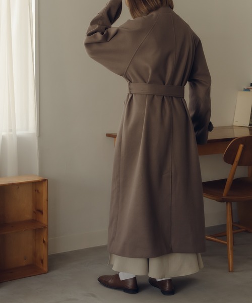 fupel（フぺル）の「2WAYステンカラーロングコート（ステンカラーコート・レディース・アイボリー/ブラック/モカ・SMALL/MEDIUM）」の15枚目の写真