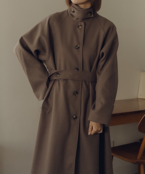 fupel（フぺル）の「2WAYステンカラーロングコート（ステンカラーコート・レディース・アイボリー/ブラック/モカ・SMALL/MEDIUM）」の14枚目の写真