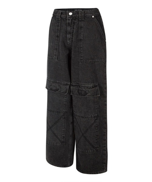 ESC STUDIO（イーエスシースタジオ）の「【ESC STUDIO/イーエスシースタジオ】cargo pocket danim pants / カーゴパンツ デニムパンツ ワイドパンツ ジーンズ ポケットパンツ ワイドデニム ブルーデニム ブラックデニム（デニムパンツ・メンズ・ブルー/ブラック・1/2）」の10枚目の写真