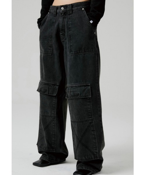 ESC STUDIO（イーエスシースタジオ）の「【ESC STUDIO/イーエスシースタジオ】cargo pocket danim pants / カーゴパンツ デニムパンツ ワイドパンツ ジーンズ ポケットパンツ ワイドデニム ブルーデニム ブラックデニム（デニムパンツ・メンズ・ブルー/ブラック・1/2）」の14枚目の写真