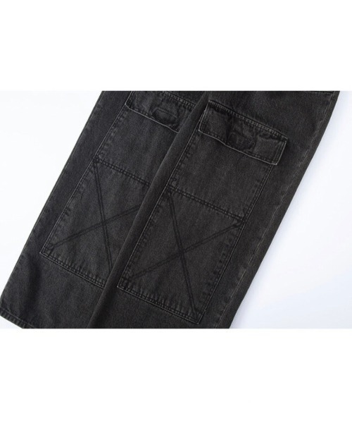 ESC STUDIO（イーエスシースタジオ）の「【ESC STUDIO/イーエスシースタジオ】cargo pocket danim pants / カーゴパンツ デニムパンツ ワイドパンツ ジーンズ ポケットパンツ ワイドデニム ブルーデニム ブラックデニム（デニムパンツ・メンズ・ブルー/ブラック・1/2）」の6枚目の写真