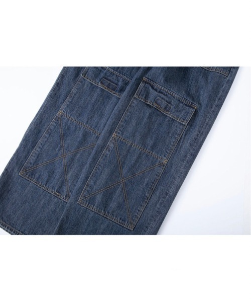 ESC STUDIO（イーエスシースタジオ）の「【ESC STUDIO/イーエスシースタジオ】cargo pocket danim pants / カーゴパンツ デニムパンツ ワイドパンツ ジーンズ ポケットパンツ ワイドデニム ブルーデニム ブラックデニム（デニムパンツ・メンズ・ブルー/ブラック・1/2）」の12枚目の写真