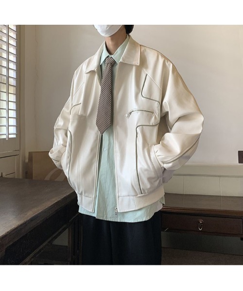 DEVICE（デバイス）の「オーバーサイズ フェイクレザー ブルゾン