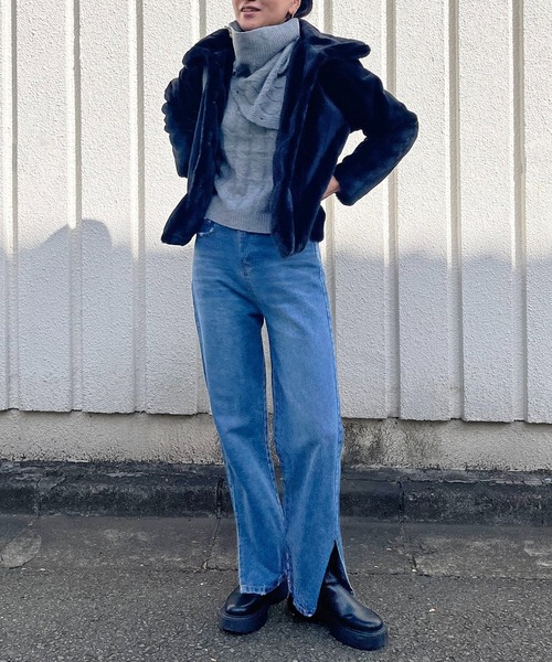 Jewelobe（ジュエローブ）の「針抜きフェイクファーレギュラーカラーブルゾン（ブルゾン・レディース・オフホワイト/ベージュ/ブラック・FREE）」の9枚目の写真