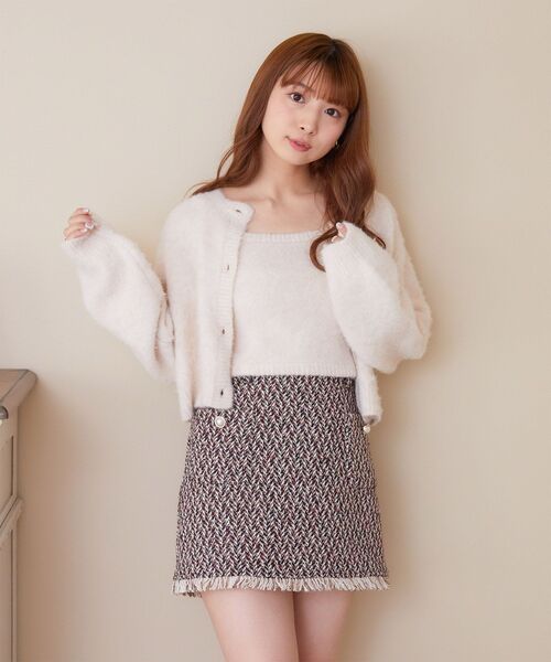 ems excite（エムズエキサイト）の「MIXショートカーデキャミSET（ニット/セーター・レディース・ピンク系その他/グリーン系その他/ホワイト系その他・FREE）」の2枚目の写真