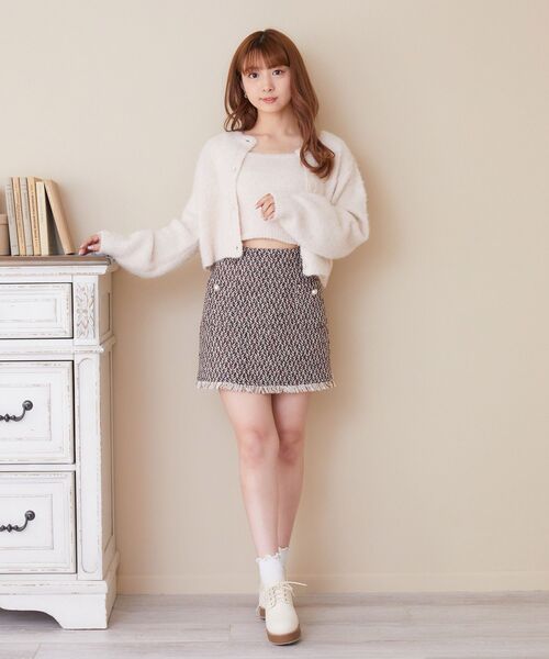 ems excite（エムズエキサイト）の「MIXショートカーデキャミSET（ニット/セーター・レディース・ピンク系その他/グリーン系その他/ホワイト系その他・FREE）」の6枚目の写真