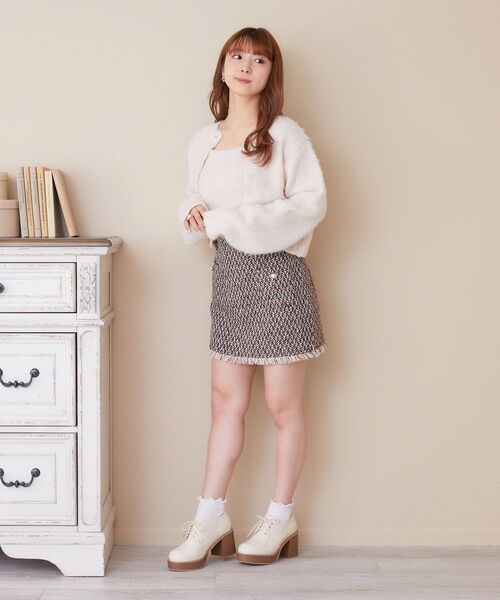 ems excite（エムズエキサイト）の「MIXショートカーデキャミSET（ニット/セーター・レディース・ピンク系その他/グリーン系その他/ホワイト系その他・FREE）」の7枚目の写真