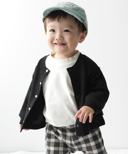 カーディガン　ボレロ　BABY ベベ BeBe 【日本製】レース編みボレロカーディガン(110~130cm