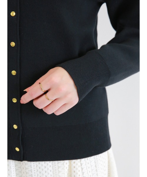 Te chichi(テチチ)の「ゴールドスナップボタンカーディガン(カーディガン/ボレロ・レディース・ラベンダー/イエロー/ブラック/ベージュ・フリ-)」の15枚目の写真