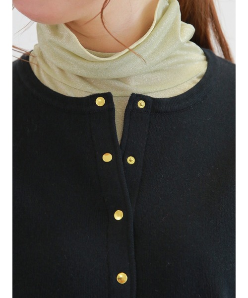 Te chichi(テチチ)の「ゴールドスナップボタンカーディガン(カーディガン/ボレロ・レディース・ラベンダー/イエロー/ブラック/ベージュ・フリ-)」の16枚目の写真