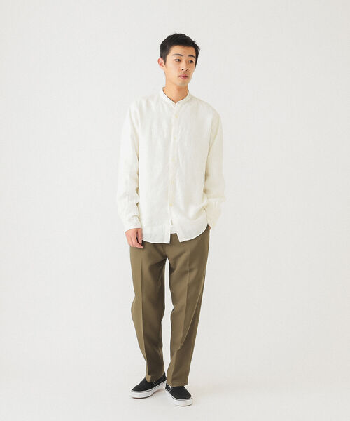 BEAMS（ビームス）の「BEAMS / リネン ノーカラー ネオルーズフィット シャツ（シャツ/ブラウス・メンズ・ベージュ/ブラック/ホワイト・L/M/S/XL）」の12枚目の写真