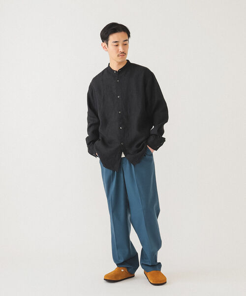 BEAMS（ビームス）の「BEAMS / リネン ノーカラー ネオルーズフィット シャツ（シャツ/ブラウス・メンズ・ベージュ/ブラック/ホワイト・L/M/S/XL）」の13枚目の写真