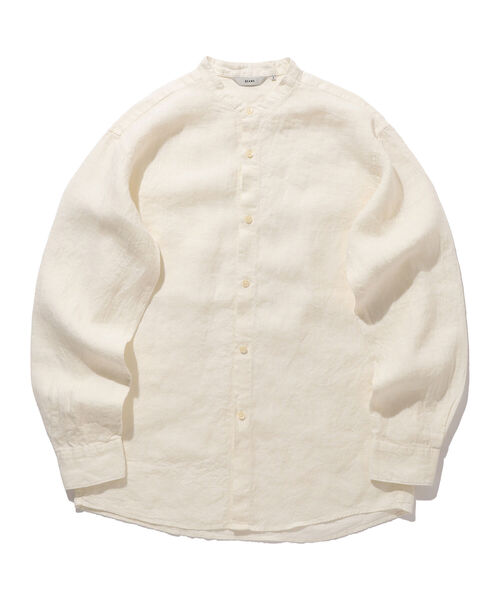 BEAMS（ビームス）の「BEAMS / リネン ノーカラー ネオルーズフィット シャツ（シャツ/ブラウス・メンズ・ベージュ/ブラック/ホワイト・L/M/S/XL）」の18枚目の写真