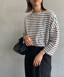 【non-no 6月号掲載】[WHITE FIELD/ホワイトフィールド] 別注 7分袖ボーダーTシャツ