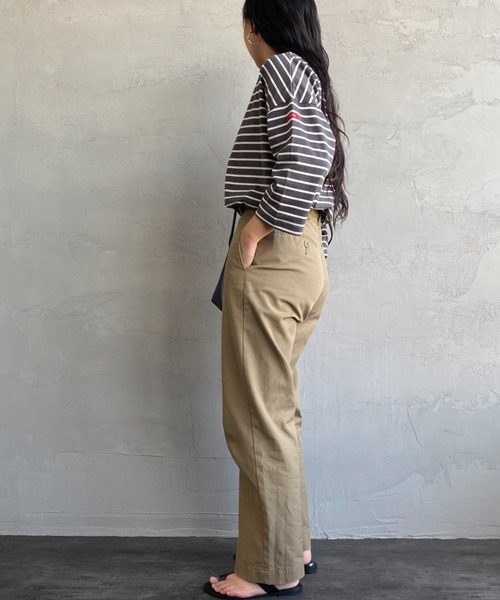 JEANS FACTORY （ジーンズファクトリー）の「【non-no 6月号掲載】[WHITE FIELD/ホワイトフィールド] 別注 7分袖ボーダーTシャツ（Tシャツ/カットソー・レディース・チャコール/ネイビー/グリーン/レッド/ピンク・F）」の15枚目の写真