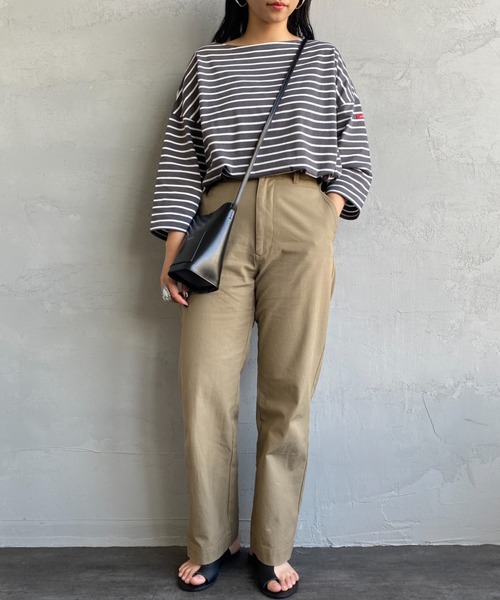 JEANS FACTORY （ジーンズファクトリー）の「【non-no 6月号掲載】[WHITE FIELD/ホワイトフィールド] 別注 7分袖ボーダーTシャツ（Tシャツ/カットソー・レディース・チャコール/ネイビー/グリーン/レッド/ピンク・F）」の14枚目の写真