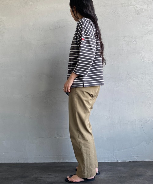 JEANS FACTORY （ジーンズファクトリー）の「【non-no 6月号掲載】[WHITE FIELD/ホワイトフィールド] 別注 7分袖ボーダーTシャツ（Tシャツ/カットソー・レディース・チャコール/ネイビー/グリーン/レッド/ピンク・F）」の21枚目の写真
