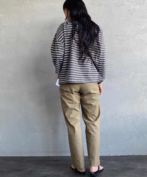 JEANS FACTORY （ジーンズファクトリー）の「【non-no 6月号掲載】[WHITE FIELD/ホワイトフィールド] 別注 7分袖ボーダーTシャツ（Tシャツ/カットソー・レディース・チャコール/ネイビー/グリーン/レッド/ピンク・F）」の22枚目の写真
