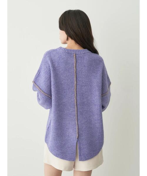 earth music&ecology(アースミュージックアンドエコロジー)の「配色ステッチニットプルオーバー(ニット/セーター・レディース・ブルー/ベージュ/イエロー/パープル・FREE)」の12枚目の写真