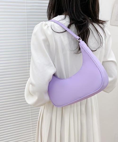 H.Warren（エイチウォーレン）の「カラーハーフムーンミニバッグ（ショルダーバッグ・レディース・イエロー/パープル/ピンク/サックスブルー/アイボリー/ブラック・FREE）」の10枚目の写真