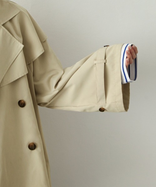 Chillfar（チルファー）の「キャンディ袖ケープヨークコート（トレンチコート・レディース・サンドベージュ/ベージュ/マスタード/グレイッシュベージュ/カーキ/グレー・MEDIUM/LARGE）」の12枚目の写真
