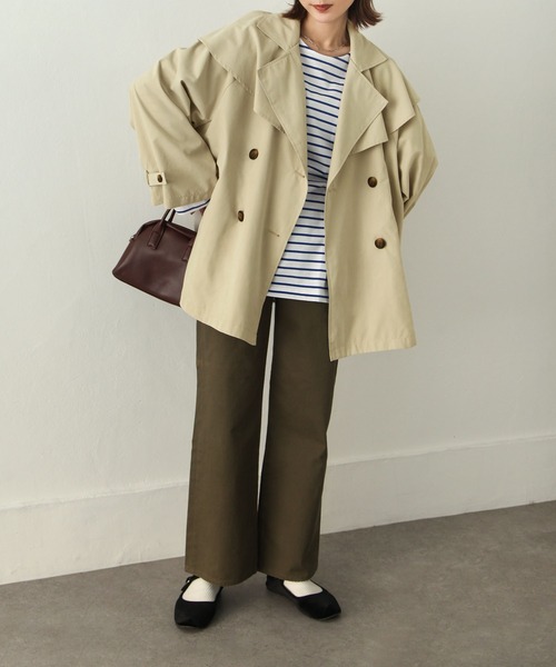 Chillfar（チルファー）の「キャンディ袖ケープヨークコート（トレンチコート・レディース・サンドベージュ/ベージュ/マスタード/グレイッシュベージュ/カーキ/グレー・MEDIUM/LARGE）」の15枚目の写真