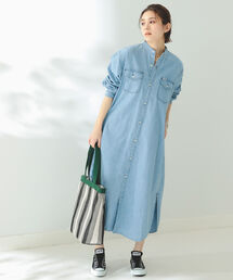 LEE × B:MING by BEAMS / 別注 シャツ マキシドレス
