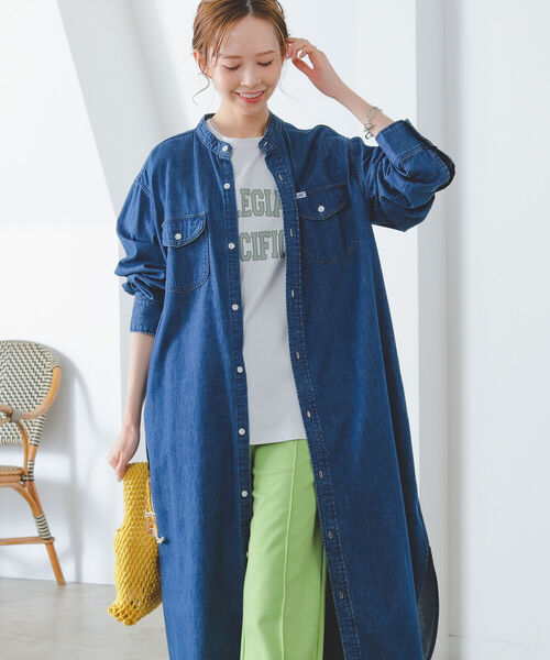 Lee（リー）の「LEE × B:MING by BEAMS / 別注 シャツ マキシドレス（ワンピース・レディース・インディゴブルー/ライトインディゴブルー・MEDIUM/SMALL）」の12枚目の写真