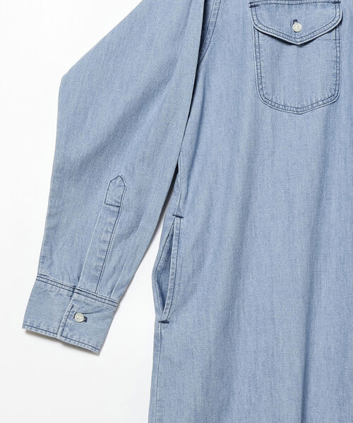 Lee（リー）の「LEE × B:MING by BEAMS / 別注 シャツ マキシドレス（ワンピース・レディース・インディゴブルー/ライトインディゴブルー・MEDIUM/SMALL）」の3枚目の写真