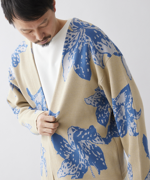 JOURNAL STANDARD relume(ジャーナルスタンダード レリューム)の「CALIFORNIA アモルファス ジャガードカーディガン(カーディガン/ボレロ・メンズ・ブラック/チャコールグレー/ネイビー/グリーン/アイボリー/ブルー系その他・LARGE/MEDIUM)」の19枚目の写真