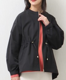 libelle more | ウエストドロストギャザー　ノーカラーブルゾン(ブルゾン)