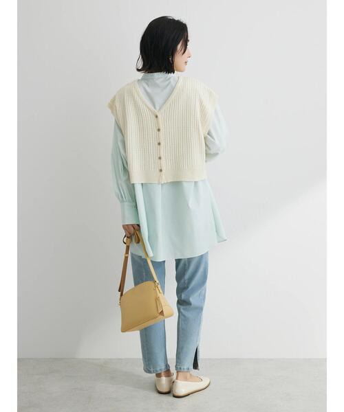 Green　Parks（グリーンパークス）の「GAMストレッチデニムスリムストレートパンツ（デニムパンツ・レディース・ライトブルー/ブルー・M/L）」の13枚目の写真