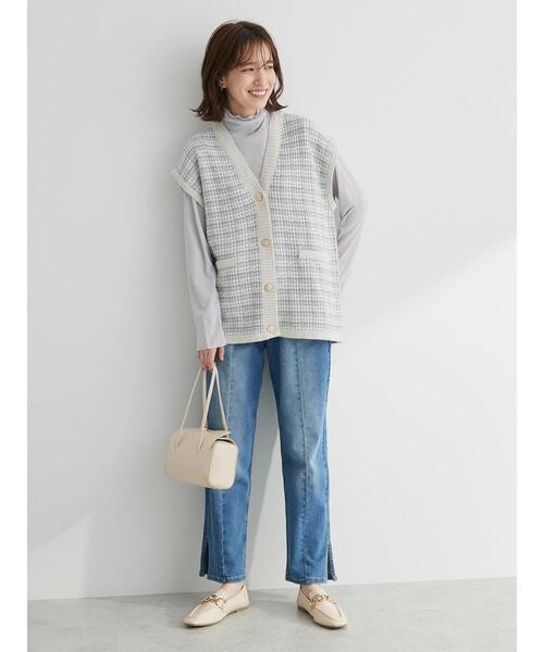 Green　Parks（グリーンパークス）の「GAMストレッチデニムスリムストレートパンツ（デニムパンツ・レディース・ライトブルー/ブルー・M/L）」の21枚目の写真