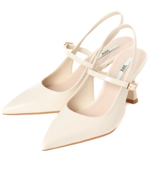 R&E（アールアンドイー）の「【R&E】  ワンベルトバックストラップフレアヒールパンプス（パンプス・レディース・ブラック/ベージュ系その他/アイボリー・22cm/22.5cm/23cm/23.5cm/24cm/24.5cm）」の14枚目の写真