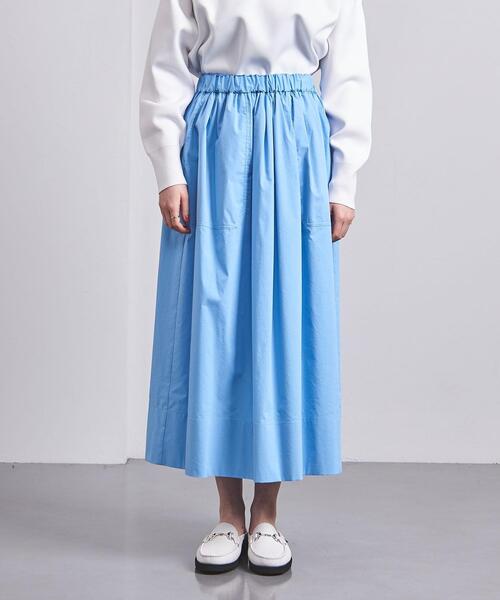 UNITED ARROWS（ユナイテッドアローズ）の「C/P パッチポケット ギャザースカート（スカート・レディース・ライトブルー/ブラック/ホワイト・36/38）」の11枚目の写真