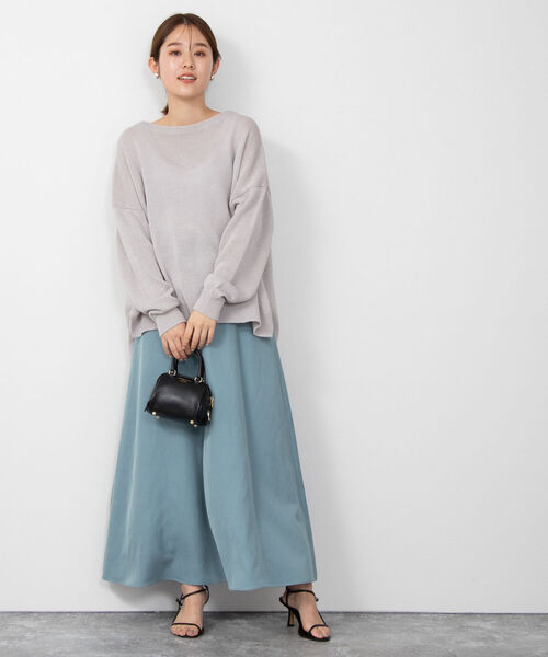 NOLLEY’S(ノーリーズ)の「《手洗い可能》ギマコットンボートネックプルオーバーニット(ニット/セーター・レディース・ブラウン/グレイッシュベージュ/グレイッシュブルー・FREE)」の17枚目の写真