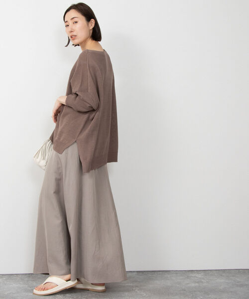 NOLLEY’S(ノーリーズ)の「《手洗い可能》ギマコットンボートネックプルオーバーニット(ニット/セーター・レディース・ブラウン/グレイッシュベージュ/グレイッシュブルー・FREE)」の18枚目の写真