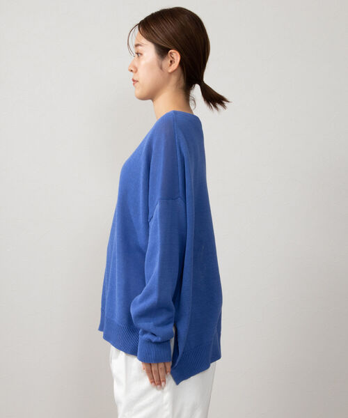 NOLLEY’S(ノーリーズ)の「《手洗い可能》ギマコットンボートネックプルオーバーニット(ニット/セーター・レディース・ブラウン/グレイッシュベージュ/グレイッシュブルー・FREE)」の19枚目の写真