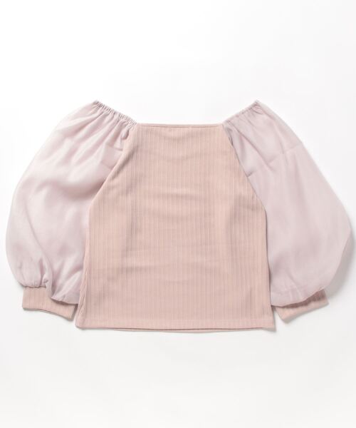 WILLSELECTION（ウィルセレクション）の「ソフトオーガンジー袖カットソープルオーバー（Tシャツ/カットソー・レディース・ピンク/ブラック/オフホワイト・MEDIUM）」の5枚目の写真