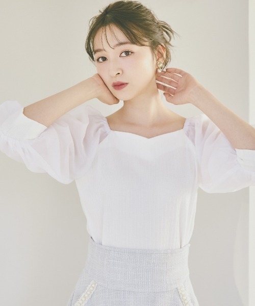 WILLSELECTION（ウィルセレクション）の「ソフトオーガンジー袖カットソープルオーバー（Tシャツ/カットソー・レディース・ピンク/ブラック/オフホワイト・MEDIUM）」の14枚目の写真