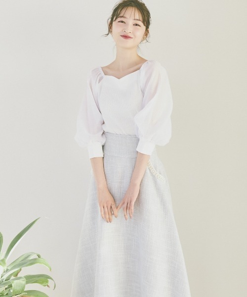 WILLSELECTION（ウィルセレクション）の「ソフトオーガンジー袖カットソープルオーバー（Tシャツ/カットソー・レディース・ピンク/ブラック/オフホワイト・MEDIUM）」の6枚目の写真