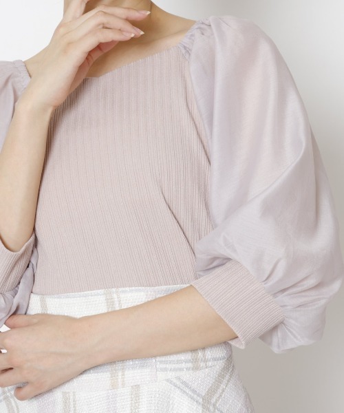 WILLSELECTION（ウィルセレクション）の「ソフトオーガンジー袖カットソープルオーバー（Tシャツ/カットソー・レディース・ピンク/ブラック/オフホワイト・MEDIUM）」の13枚目の写真