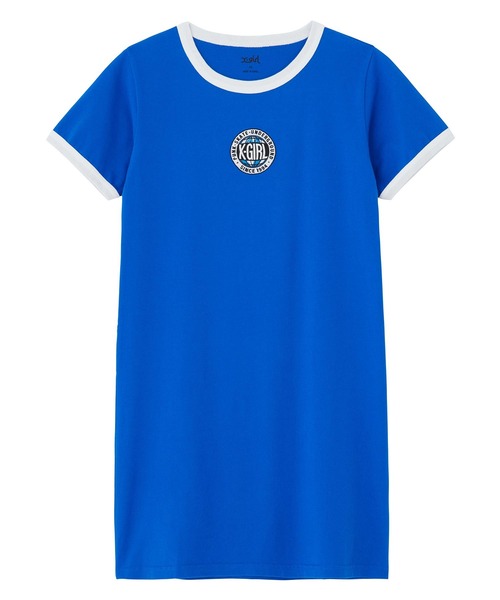 X-girl（エックスガール）の「WORLD LOGO S/S FITTED TEE DRESS