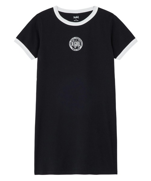 X-girl（エックスガール）の「WORLD LOGO S/S FITTED TEE DRESS