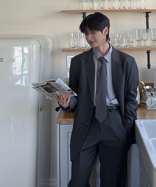 ASCLO（エジュクロ）の「ASCLO Perfect Royal Oxford Over Shirt（シャツ/ブラウス・メンズ・グレー/スカイブルー・MEDIUM）」の18枚目の写真