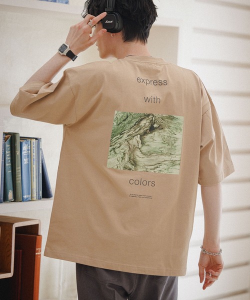 RAGEBLUE(レイジブルー)の「天竺/バックプリントフォトTシャツ(Tシャツ/カットソー・メンズ・ブラック/ブルー/ホワイト/ベージュ・LARGE/SMALL/MEDIUM)」の4枚目の写真