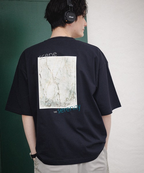 RAGEBLUE(レイジブルー)の「天竺/バックプリントフォトTシャツ(Tシャツ/カットソー・メンズ・ブラック/ブルー/ホワイト/ベージュ・LARGE/SMALL/MEDIUM)」の3枚目の写真