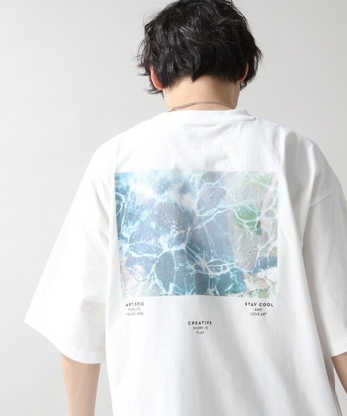 RAGEBLUE(レイジブルー)の「天竺/バックプリントフォトTシャツ(Tシャツ/カットソー・メンズ・ブラック/ブルー/ホワイト/ベージュ・LARGE/SMALL/MEDIUM)」の10枚目の写真